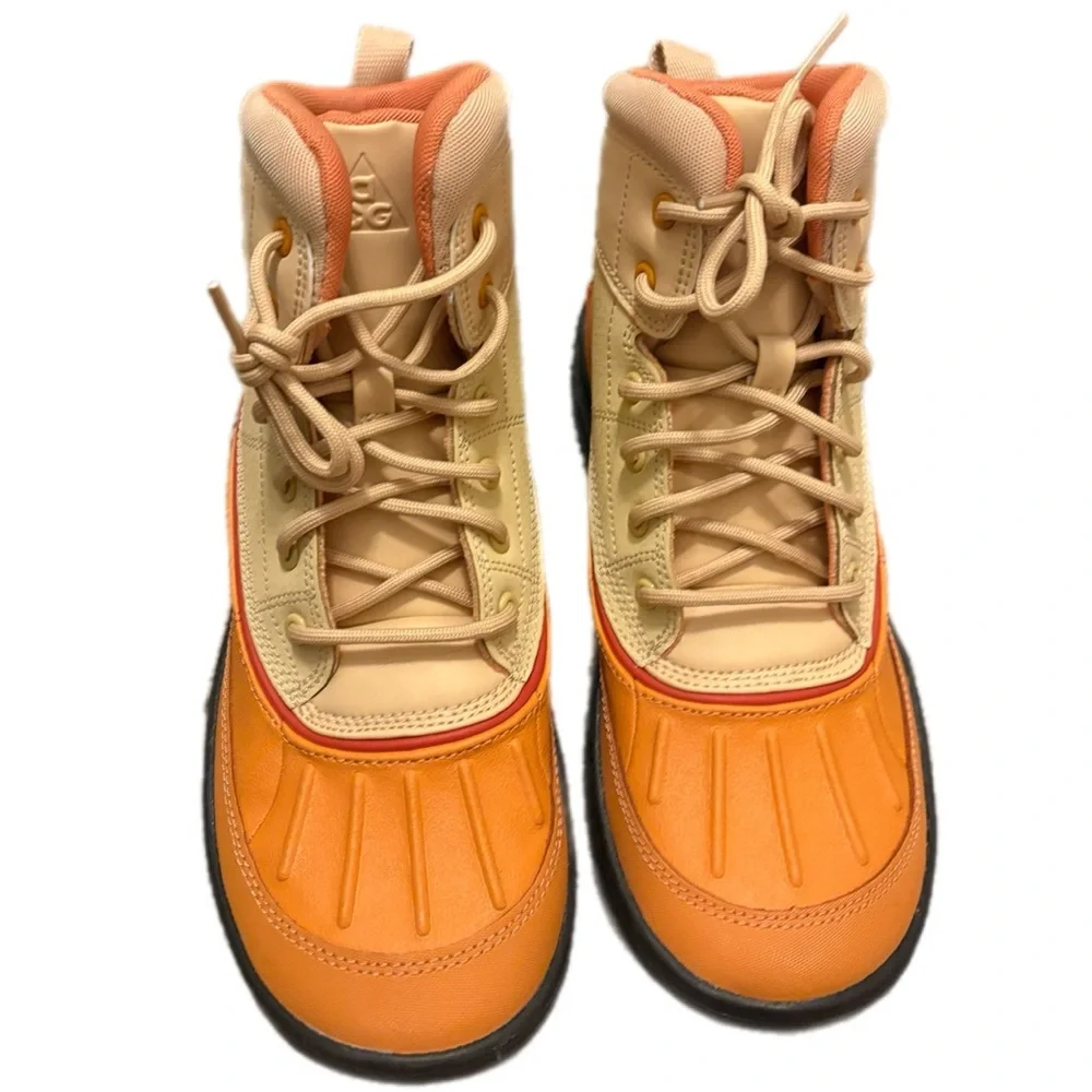 Nike Cream and Orange‎ High-Tops with Blue Swoosh